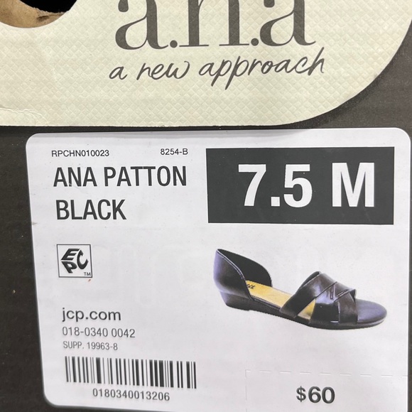 a.n.a‎ Womens Patton Wedge Sandals. Size: 7.5 Color: Black - Picture 7 of 7
